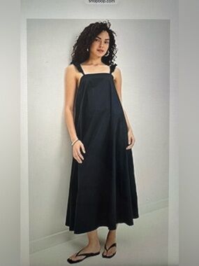 NWT Le bop Yvonne Black Ruffle Strap Maxi Dress size Medium